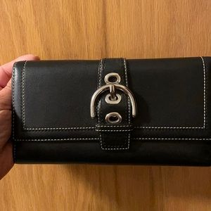 Coach black leather wallet